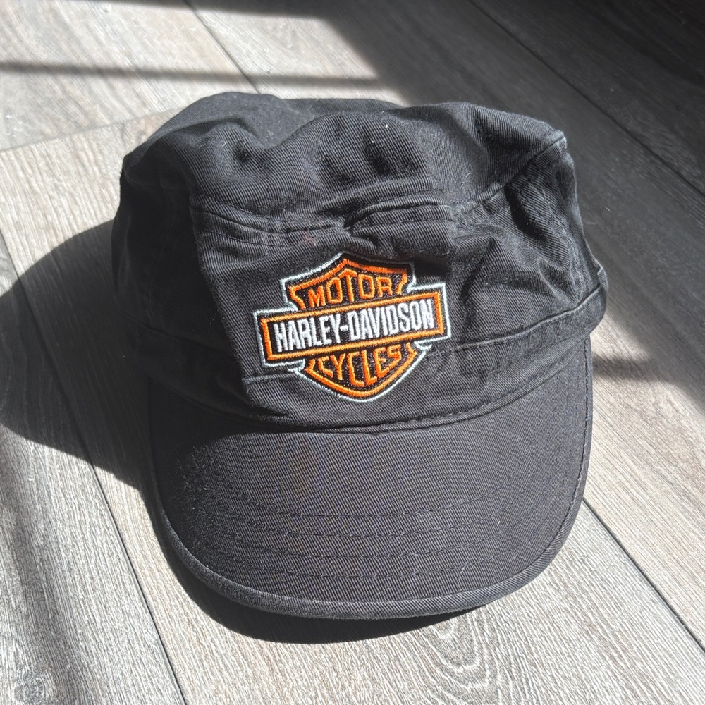 Harley-Davidson Vintage Black Cap with Orange and White Logo